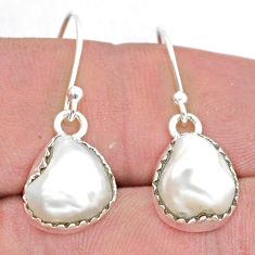 925 sterling silver 7.79cts natural white pearl dangle earrings jewelry u54918