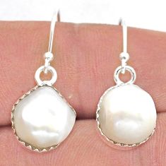 925 sterling silver 10.08cts natural white pearl dangle earrings jewelry u54920
