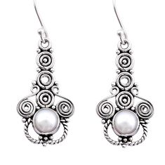 925 sterling silver 2.22cts natural white pearl dangle earrings jewelry y32104