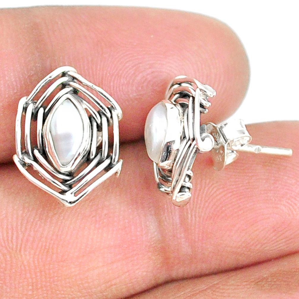 925 sterling silver 3.91cts natural white pearl earrings jewelry r67911