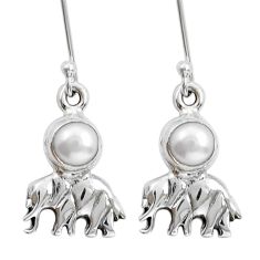 925 sterling silver 2.53cts natural white pearl elephant earrings jewelry y12416