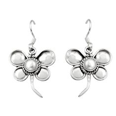 925 sterling silver 2.12cts natural white pearl round butterfly earrings y50118