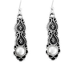 925 sterling silver 2.31cts natural white pearl round earrings jewelry y24767
