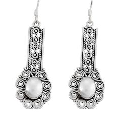 925 sterling silver 7.62cts natural white pearl round earrings jewelry y24779