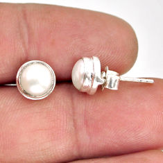 925 sterling silver 5.03cts natural white pearl stud earrings jewelry y76124