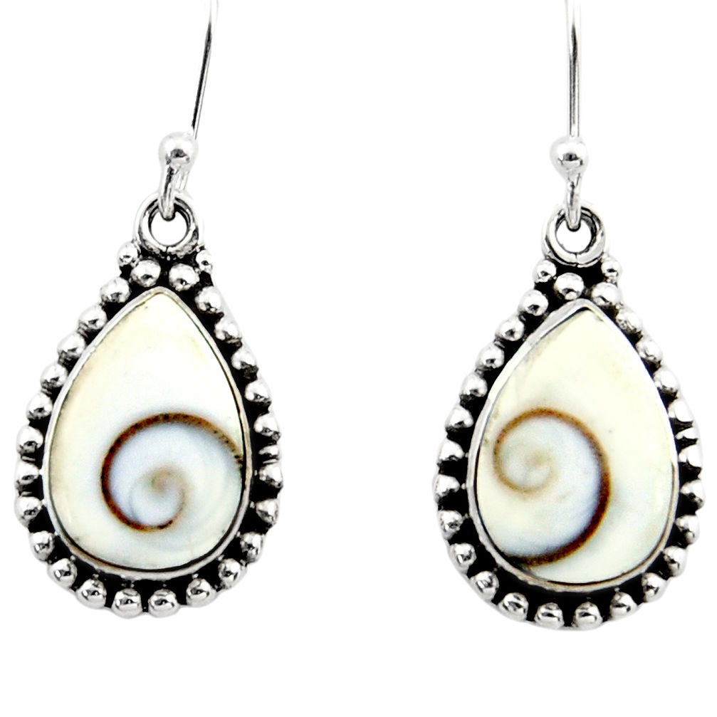 925 sterling silver 9.88cts natural white shiva eye dangle earrings r51707