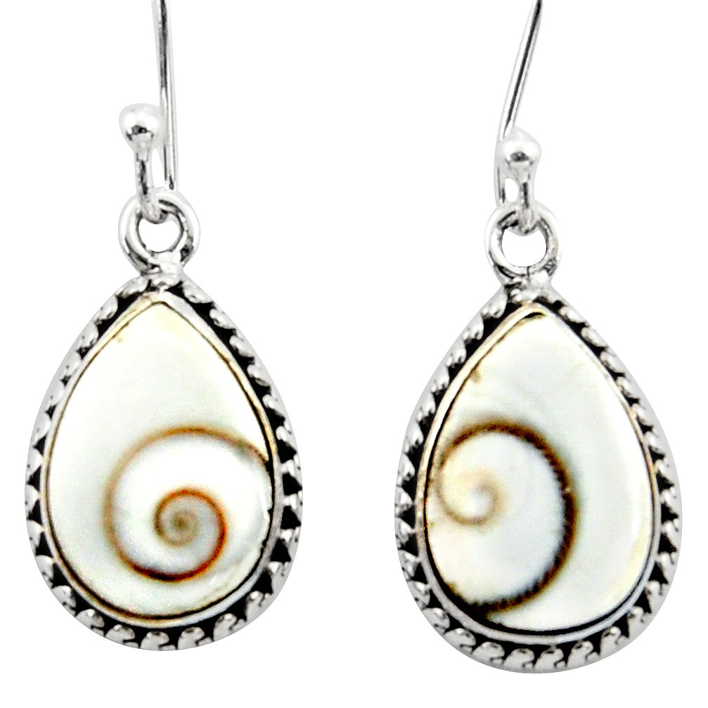 925 sterling silver 9.57cts natural white shiva eye dangle earrings r51713