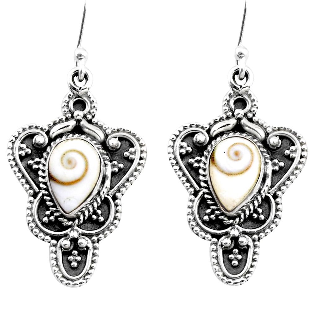 925 sterling silver 4.93cts natural white shiva eye dangle earrings r54097