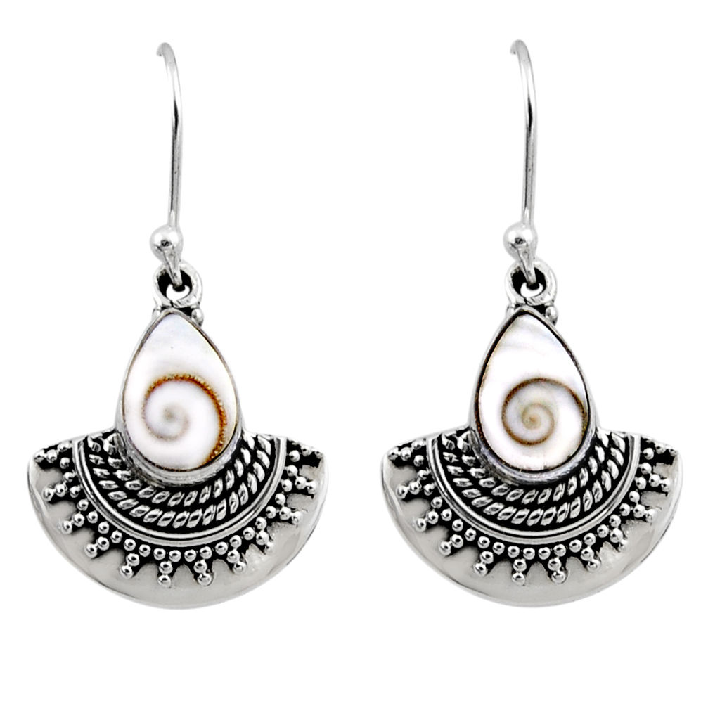 925 sterling silver 4.23cts natural white shiva eye dangle earrings r54184