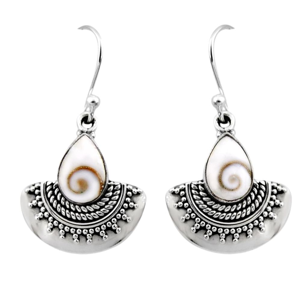 925 sterling silver 4.22cts natural white shiva eye dangle earrings r54188