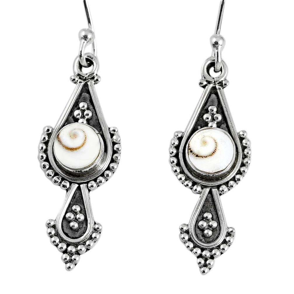 925 sterling silver 1.63cts natural white shiva eye dangle earrings r59550