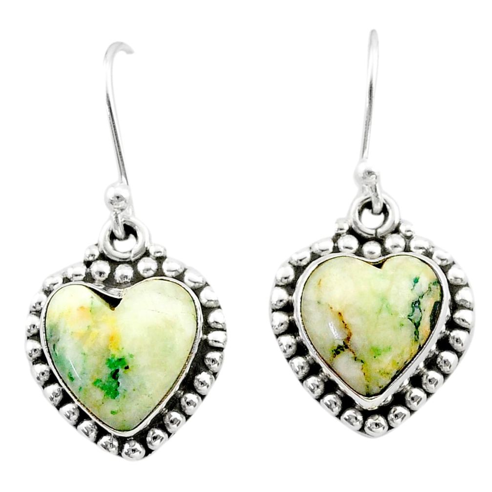 925 sterling silver 8.53cts natural white tree agate dangle earrings t41524
