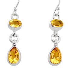 925 sterling silver 7.90cts natural yellow citrine pear earrings jewelry y82823