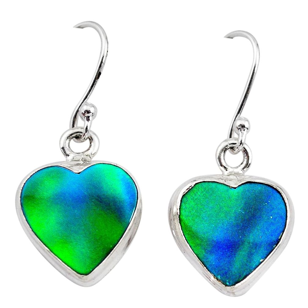 925 silver 5.53cts northern lights aurora opal (lab) dangle earrings t28490