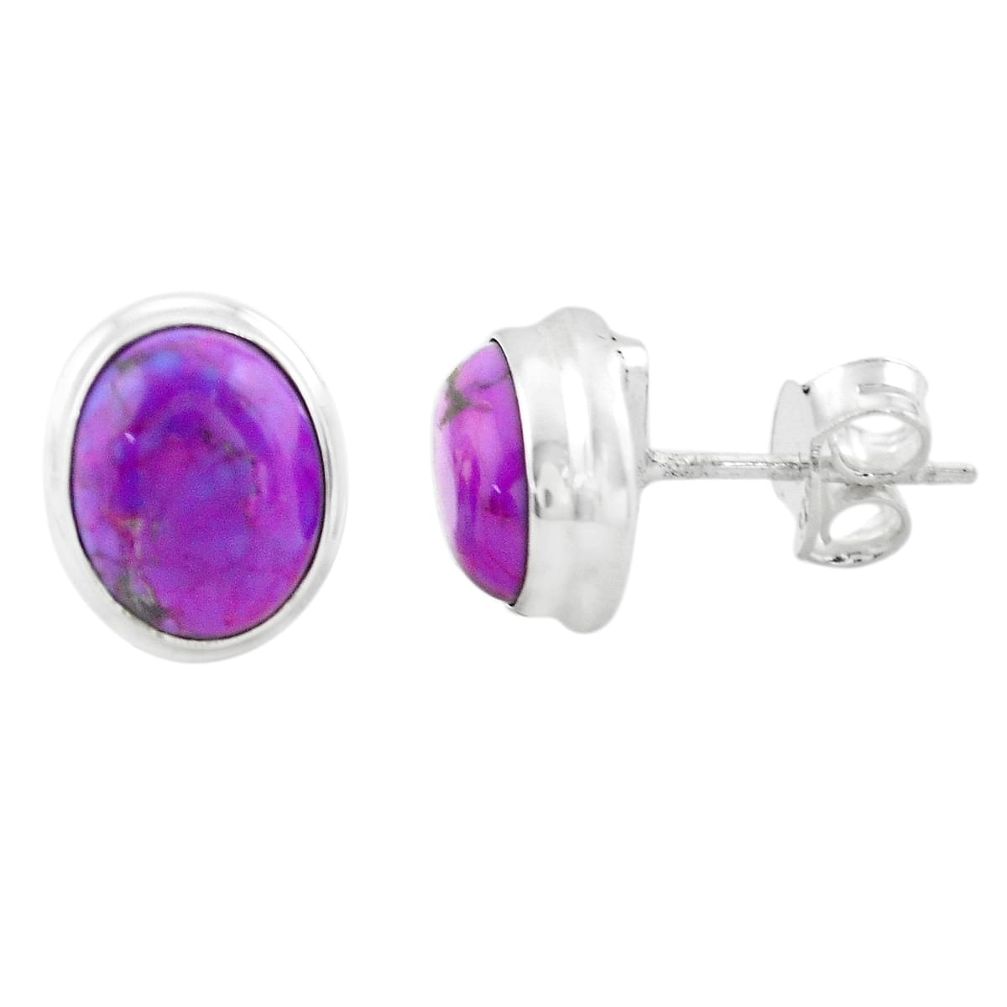 925 sterling silver 7.93cts purple copper turquoise earrings jewelry p74688