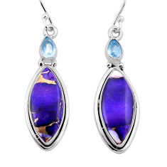 925 sterling silver 15.53cts rose dahlia violet topaz dangle earrings n43876