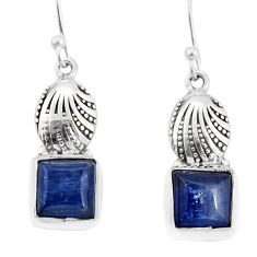 925 sterling silver 6.67cts shell natural blue kyanite dangle earrings y71688