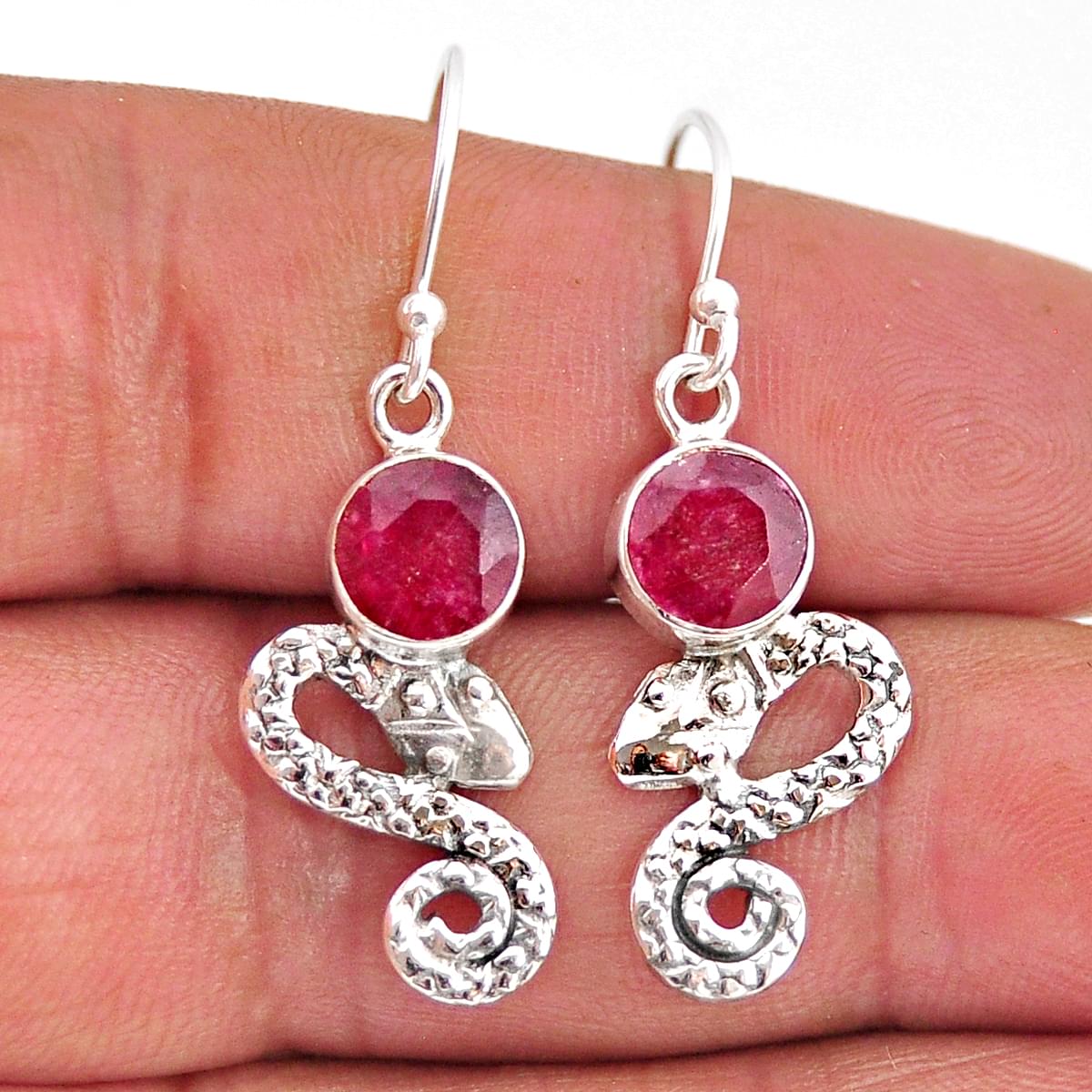 Ruby♥୨୧˙˳⋆﻿　　0118 18K Solid White Gold Pear Natural Ruby Ring for Anniversary