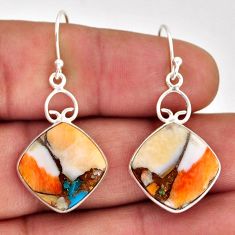 925 sterling silver 14.81cts spiny oyster arizona turquoise earrings y75540