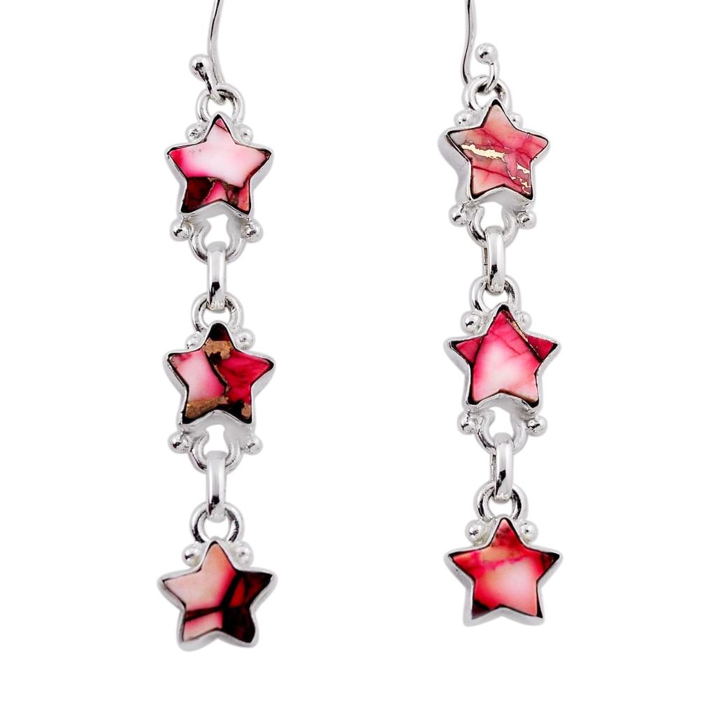 925 sterling silver 12.22cts star dahlia rose dangle earrings jewelry n37723