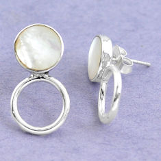 925 sterling silver white blister pearl enamel dangle earrings jewelry c25665