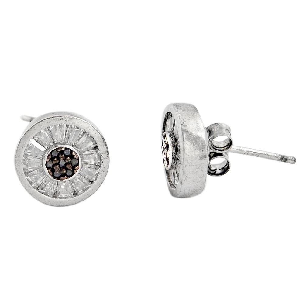 925 sterling silver 3.17cts white topaz quartz topaz stud earrings jewelry c9333