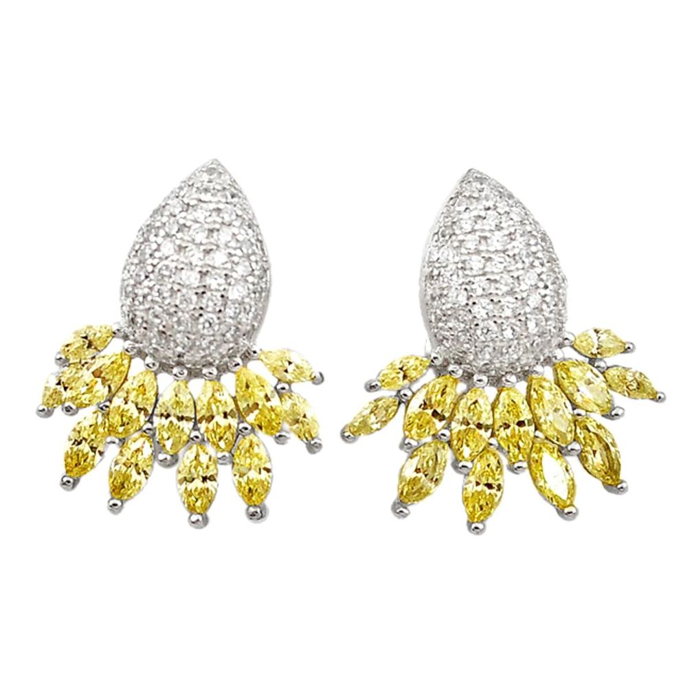 925 sterling silver 7.67cts yellow topaz quartz topaz earrings jewelry c26055