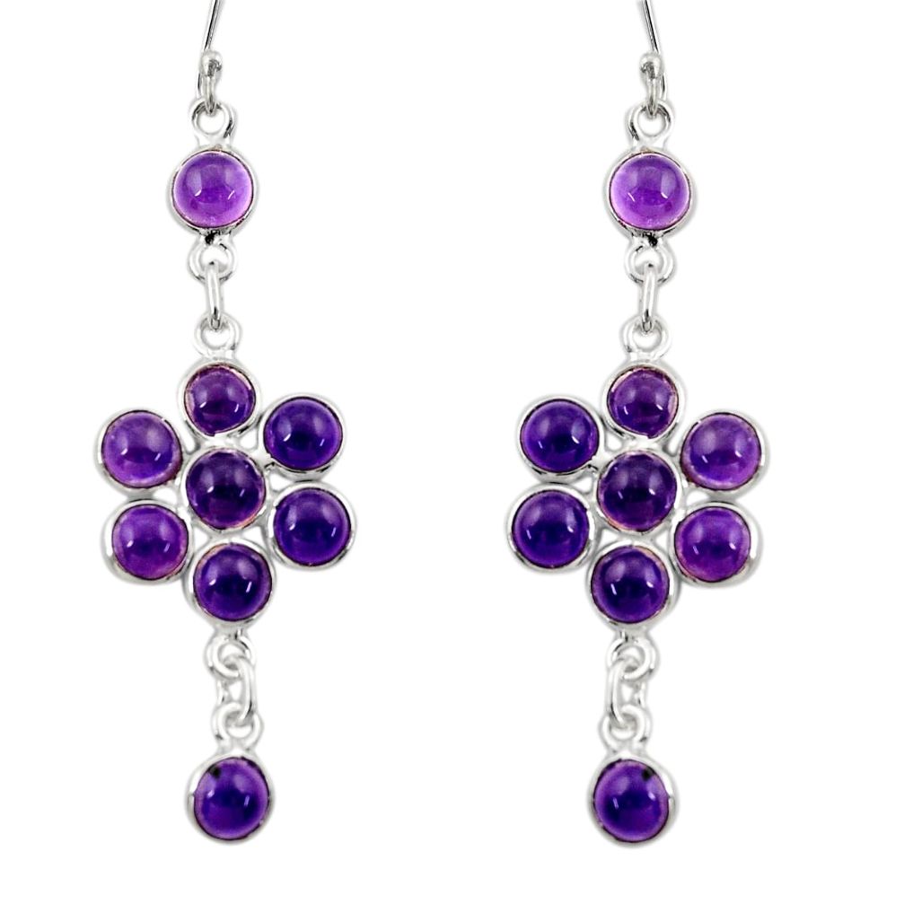 purple amethyst 925 sterling silver dangle earrings d34749