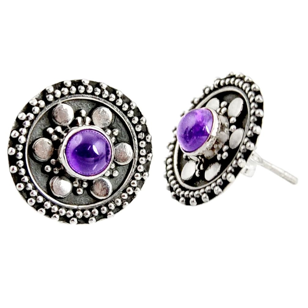 purple amethyst 925 sterling silver stud earrings jewelry d34857