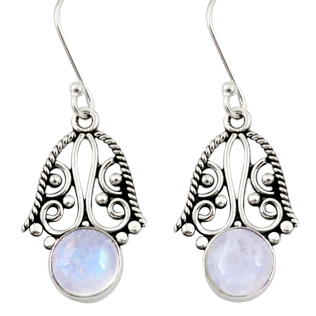 6.72cts natural moonstone 925 sterling silver dangle earrings jewelry d34865