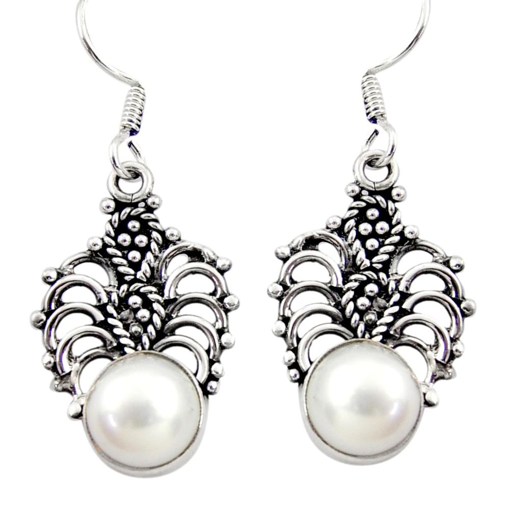 ver 6.51cts natural white pearl dangle earrings jewelry d34915