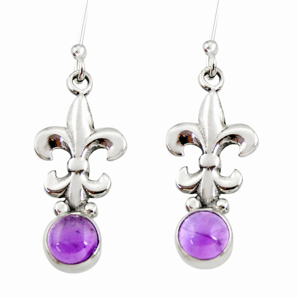 purple amethyst 925 sterling silver dangle earrings d34921