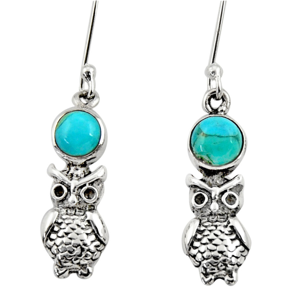 zona mohave turquoise 925 sterling silver owl earrings d34957
