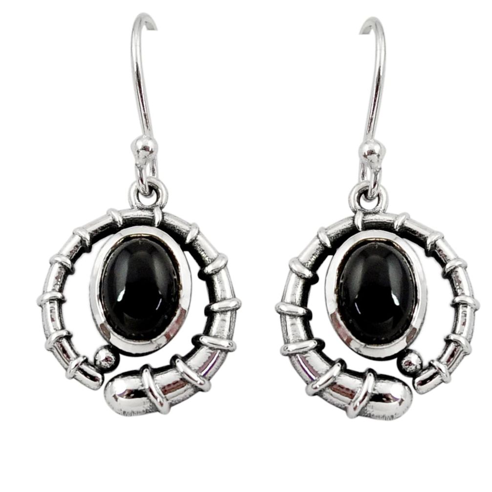 4.52cts natural black onyx 925 sterling silver dangle earrings jewelry d34985