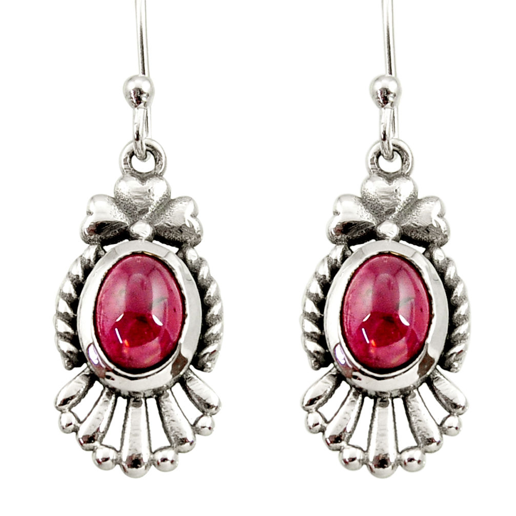 4.53cts natural red garnet 925 sterling silver dangle earrings jewelry d34993