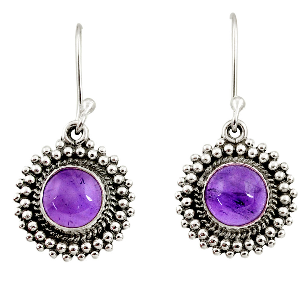 purple amethyst 925 sterling silver dangle earrings d35019