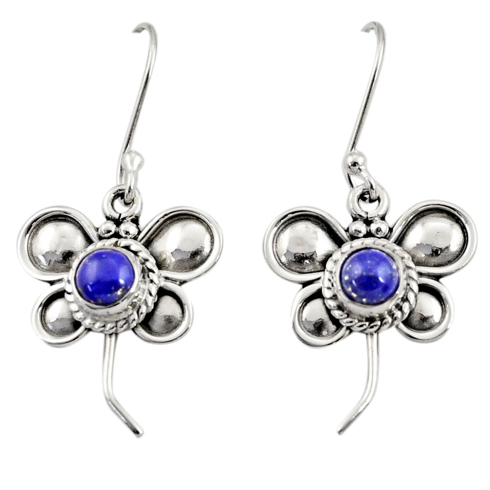 blue lapis lazuli 925 sterling silver butterfly earrings d35049