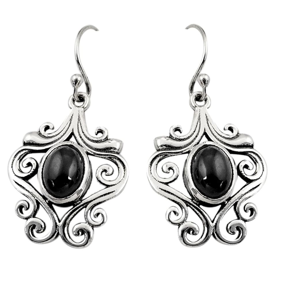 925 sterling silver 4.20cts natural black onyx earrings jewelry d35104