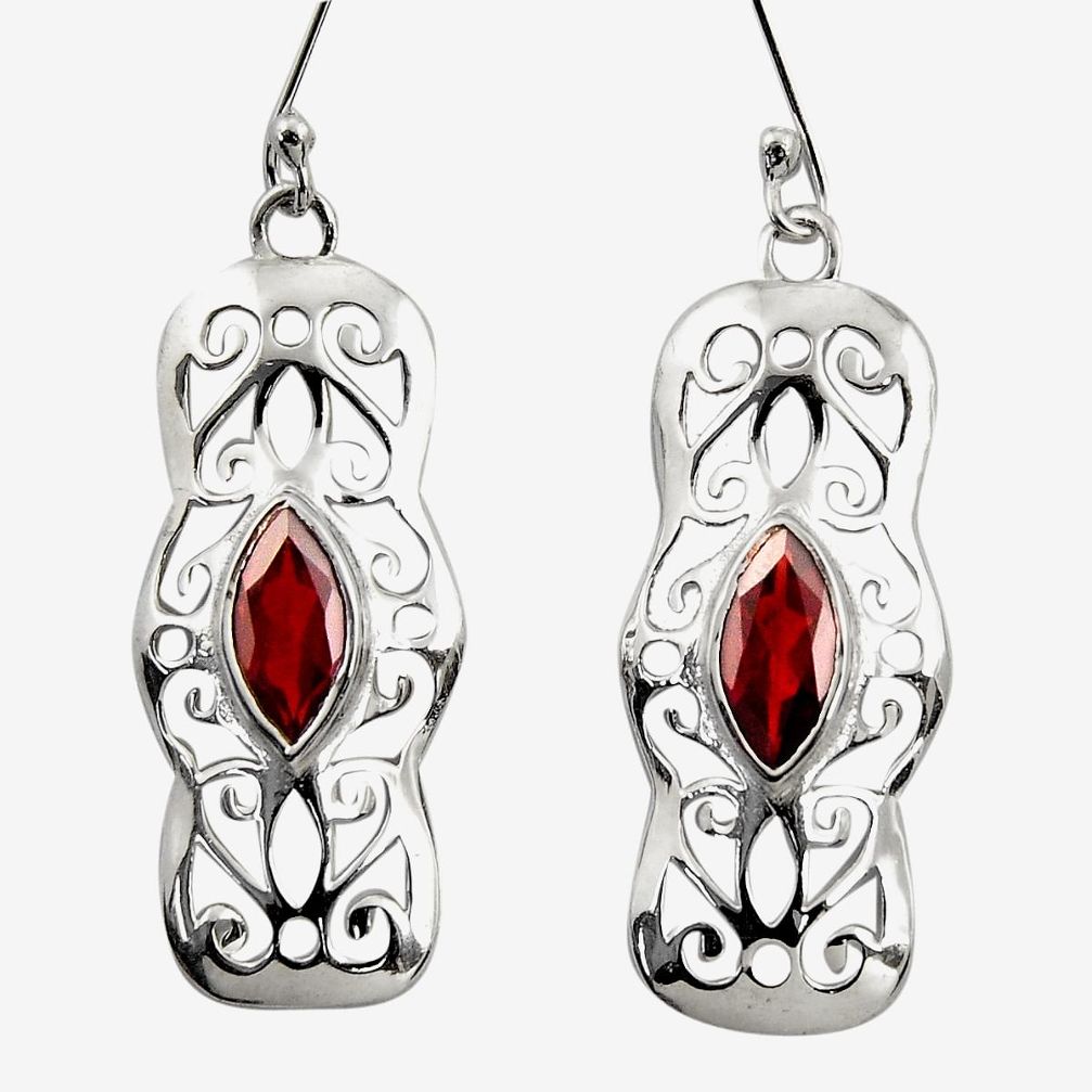 red garnet 925 sterling silver earrings jewelry d35111