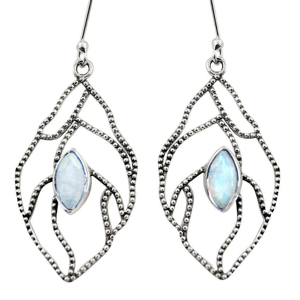 rainbow moonstone 925 sterling silver earrings jewelry d35117