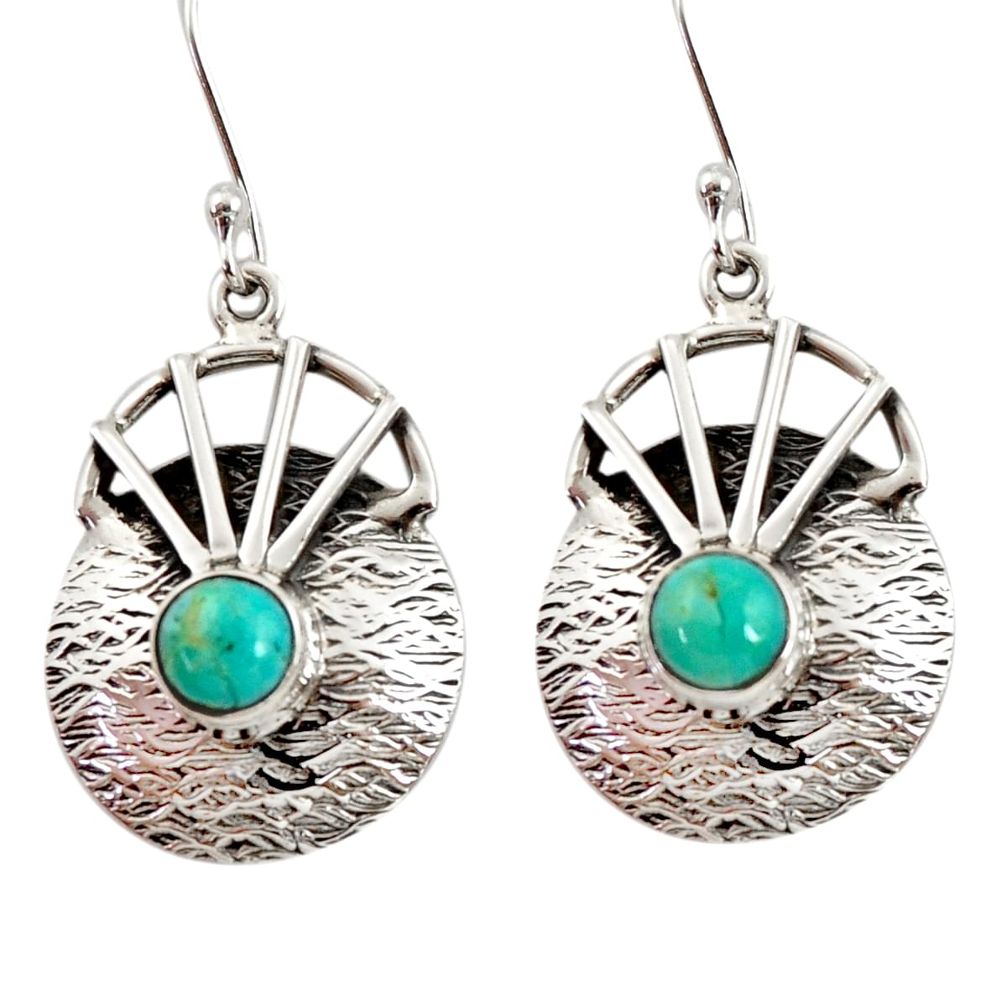 925 silver 2.28cts green arizona mohave turquoise dangle earrings jewelry d35138