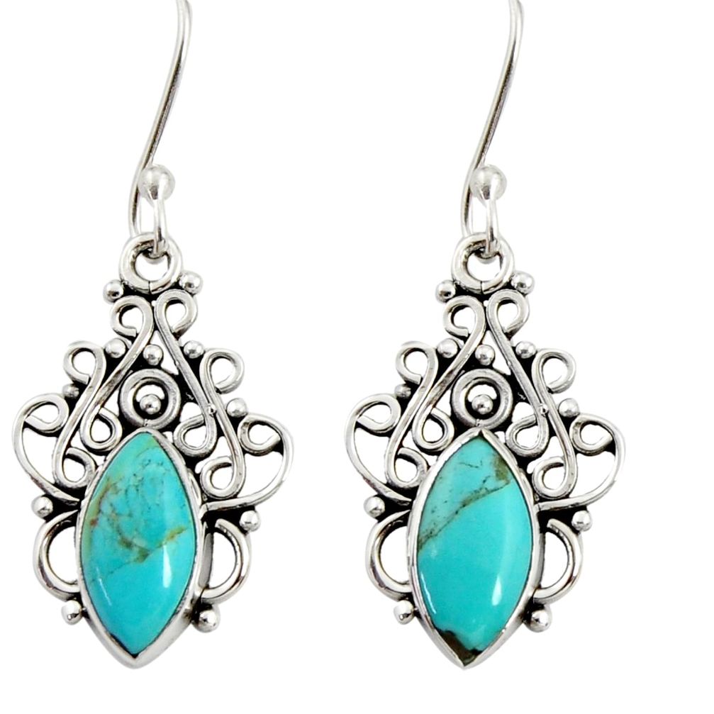 925 silver 5.22cts green arizona mohave turquoise dangle earrings jewelry d37914