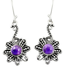 2.34cts natural purple amethyst 925 sterling silver dangle earrings d37925