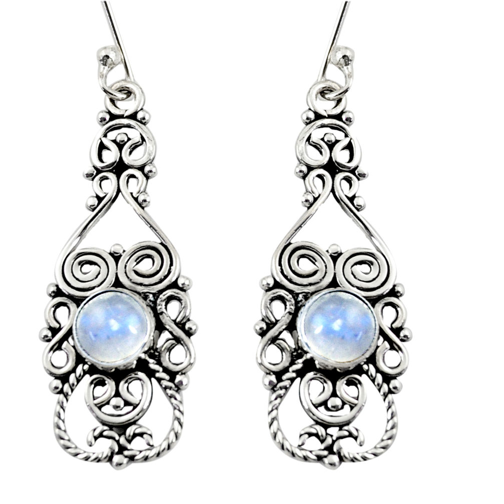 rainbow moonstone 925 sterling silver dangle earrings d37935