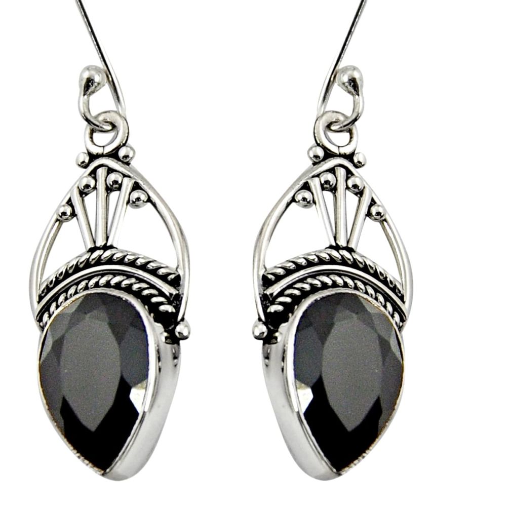 925 sterling silver 7.67cts natural black onyx dangle earrings jewelry d37972