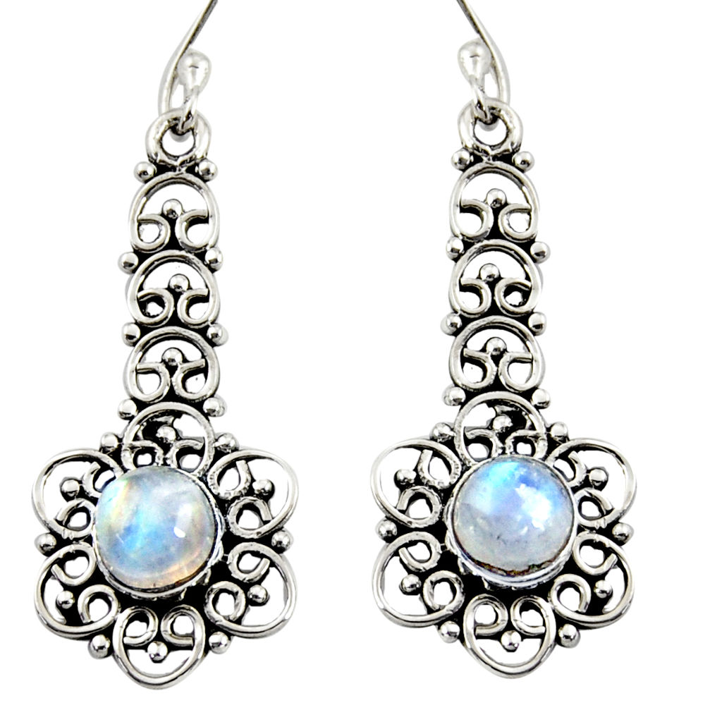 rainbow moonstone 925 sterling silver dangle earrings d37996