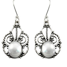 8.44cts natural white pearl 925 sterling silver dangle earrings jewelry d38014