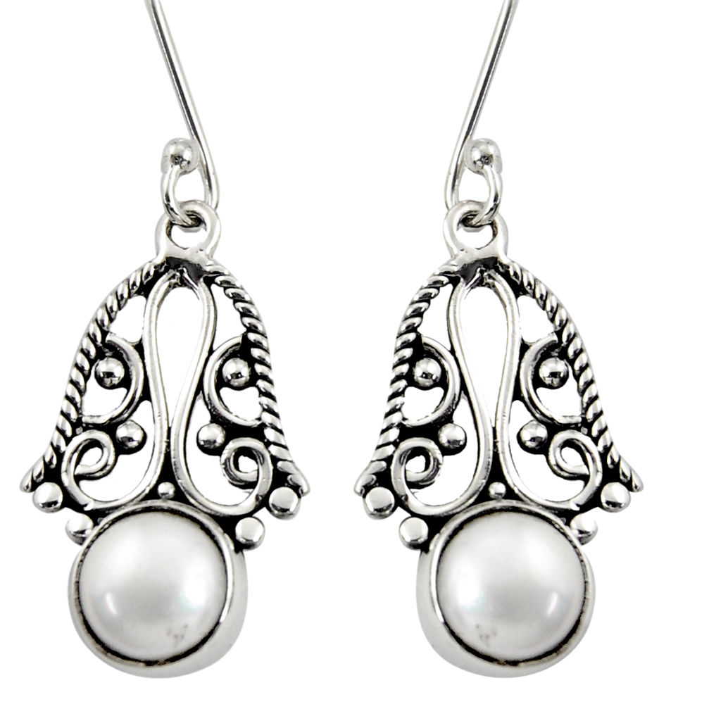 white pearl 925 sterling silver dangle earrings jewelry d38016