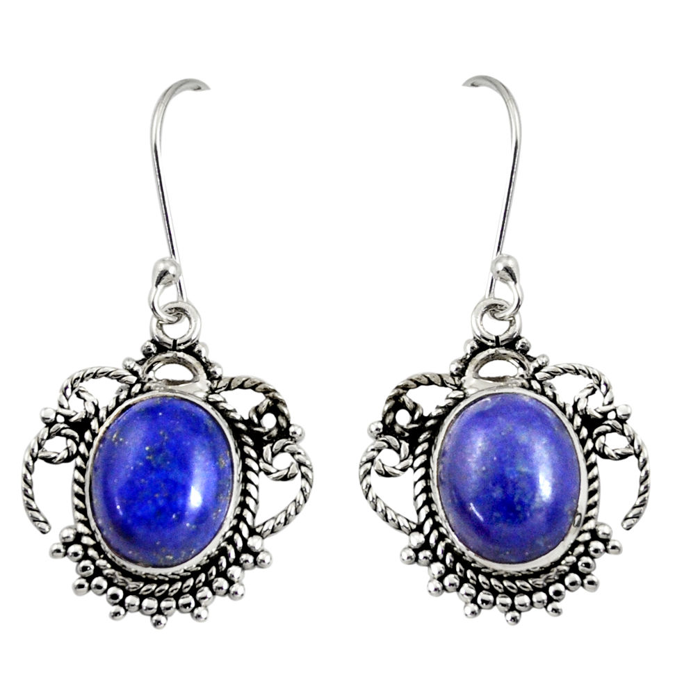  blue lapis lazuli 925 sterling silver dangle earrings d38022
