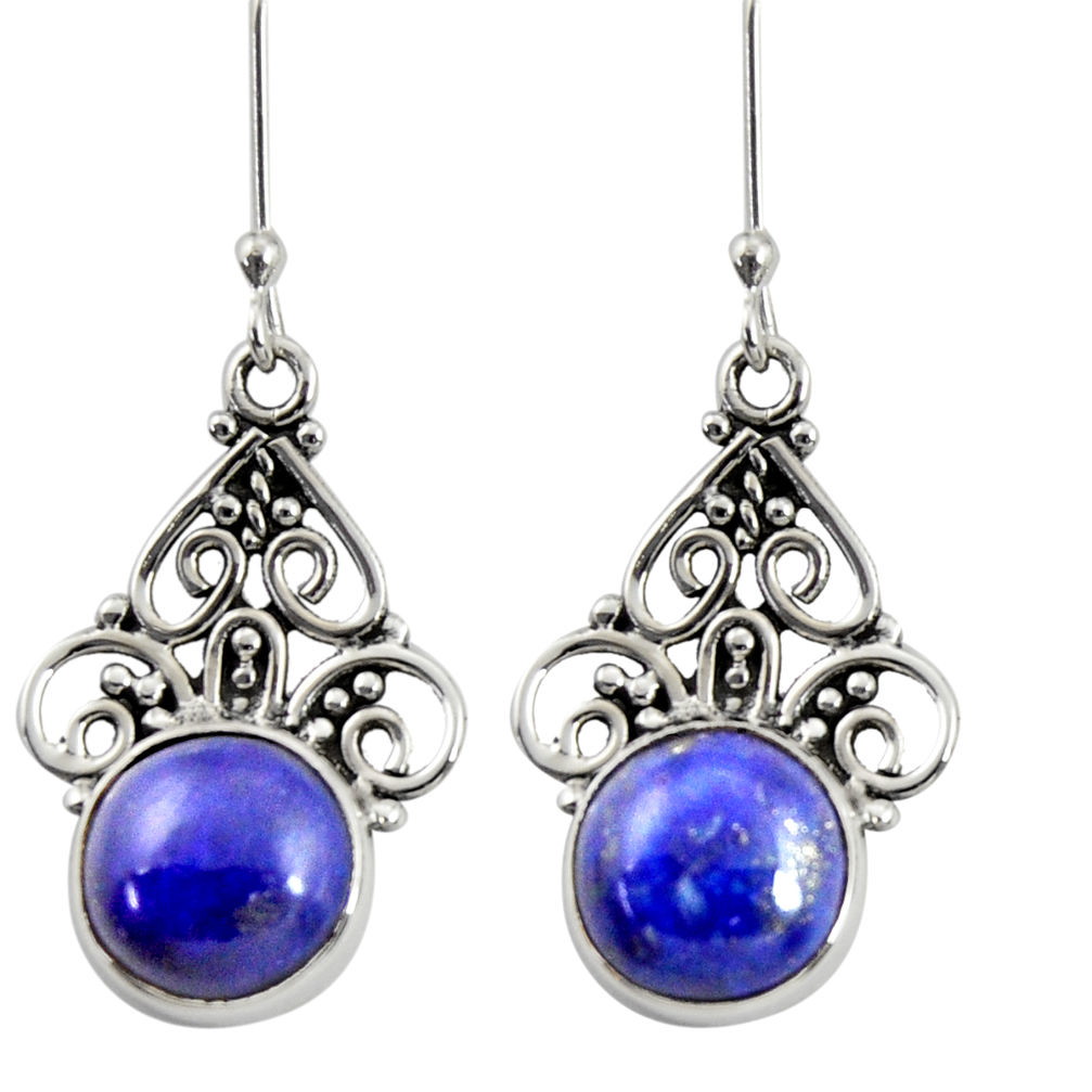 ver 8.66cts natural blue lapis lazuli dangle earrings d38038